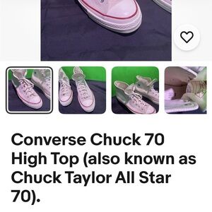 Converse Chuck 70 High Tops in White and Red